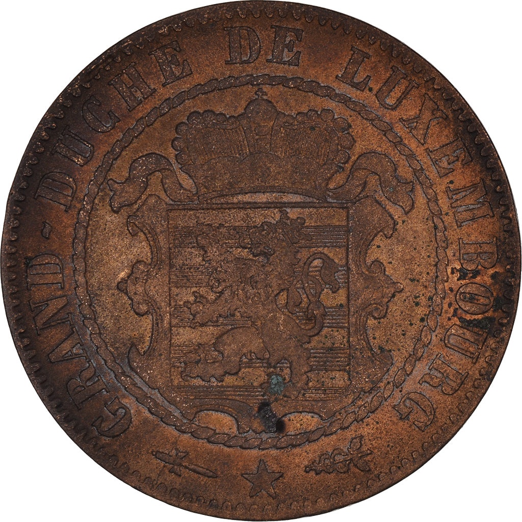 Coin, Luxembourg, William III, 10 Centimes, 1870, Utrecht, VF(20-25), Bronze