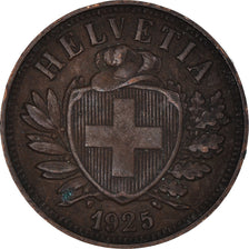 Coin, Switzerland, 2 Rappen, 1925, Bern, EF(40-45), Bronze, KM:4.2