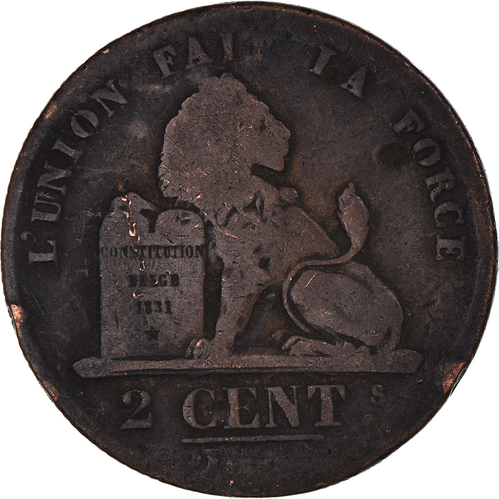 Coin, Belgium, Leopold I, 2 Centimes, 1835, Brussels, VF(20-25), Copper, KM:4.1