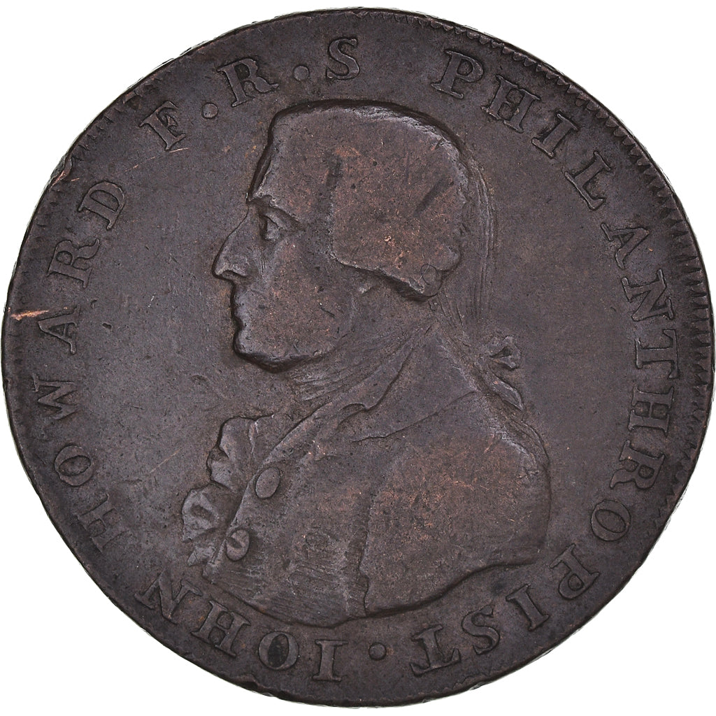 Reino Unido, Halfpenny Token, John Howard, 1794, VF(30-35), Cobre