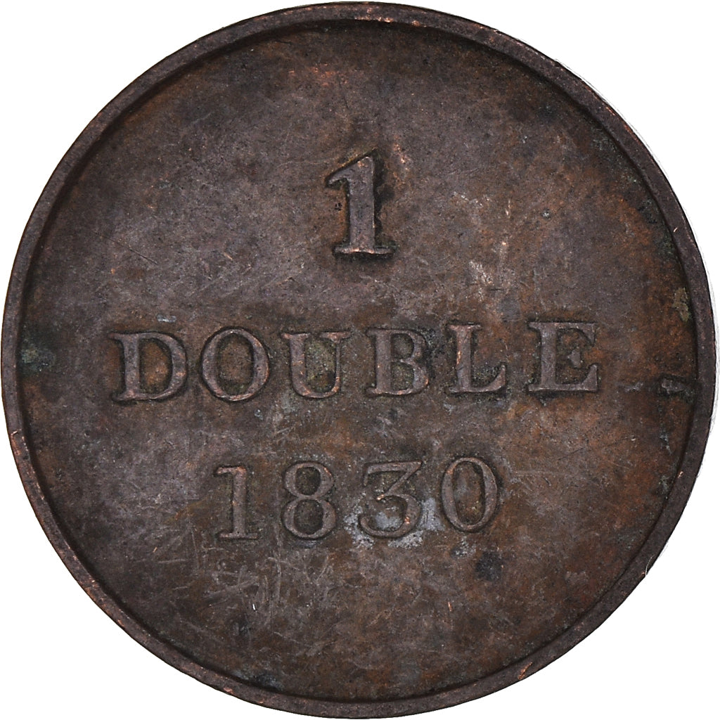Coin, Guernsey, Double, 1830, Heaton, VF(30-35), Copper, KM:1
