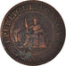 Moneta, FRANCUSKIE INDOCHINY, Cent, 1888, Paris, VF(30-35), Brązowy, KM:1