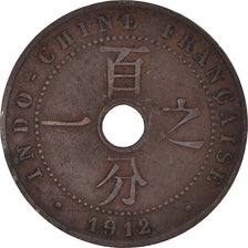 Münze, FRENCH INDO-CHINA, Cent, 1912, Paris, S+, Bronze, KM:12.1