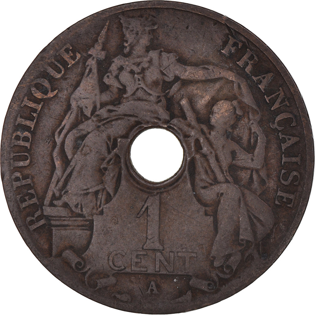 Münze, FRENCH INDO-CHINA, Cent, 1912, Paris, S+, Bronze, KM:12.1