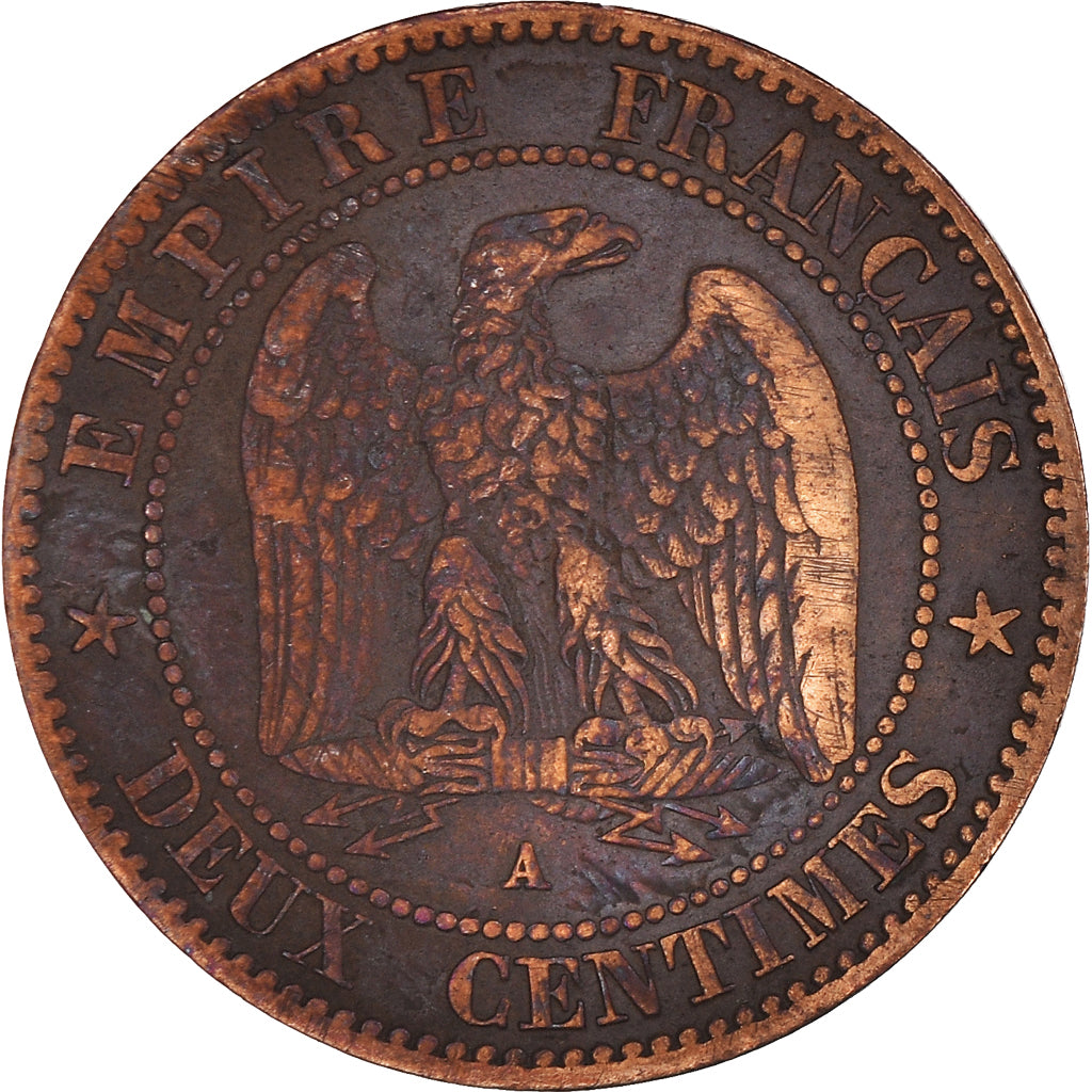 Moneta, Francja, Napoleon III, Napoléon III, 2 Centimes, 1862, Paris
