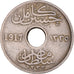 Moneta, Egitto, Hussein Kamil, 5 Milliemes, 1917/AH1335, BB, Rame-nichel, KM:315