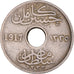 Moneta, Egitto, Hussein Kamil, 5 Milliemes, 1917/AH1335, BB, Rame-nichel, KM:315