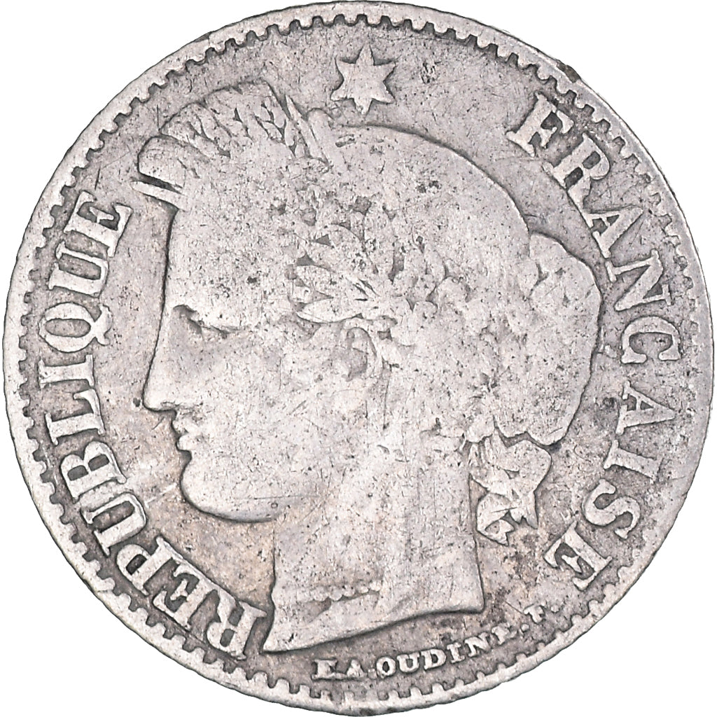 Moneda, Francia, Cérès, 20 Centimes, 1851, Paris, BC+, Plata, KM:758.1