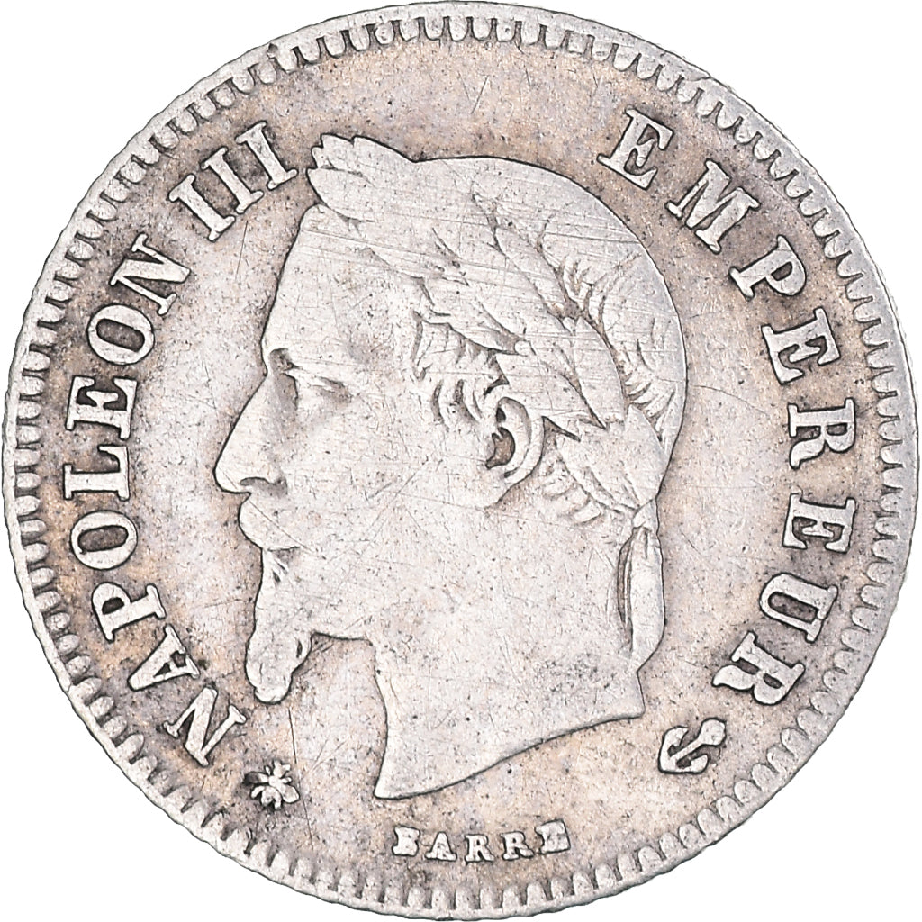 Moneta, Francia, Napoleon III, Napoléon III, 20 Centimes, 1864, Paris, MB+