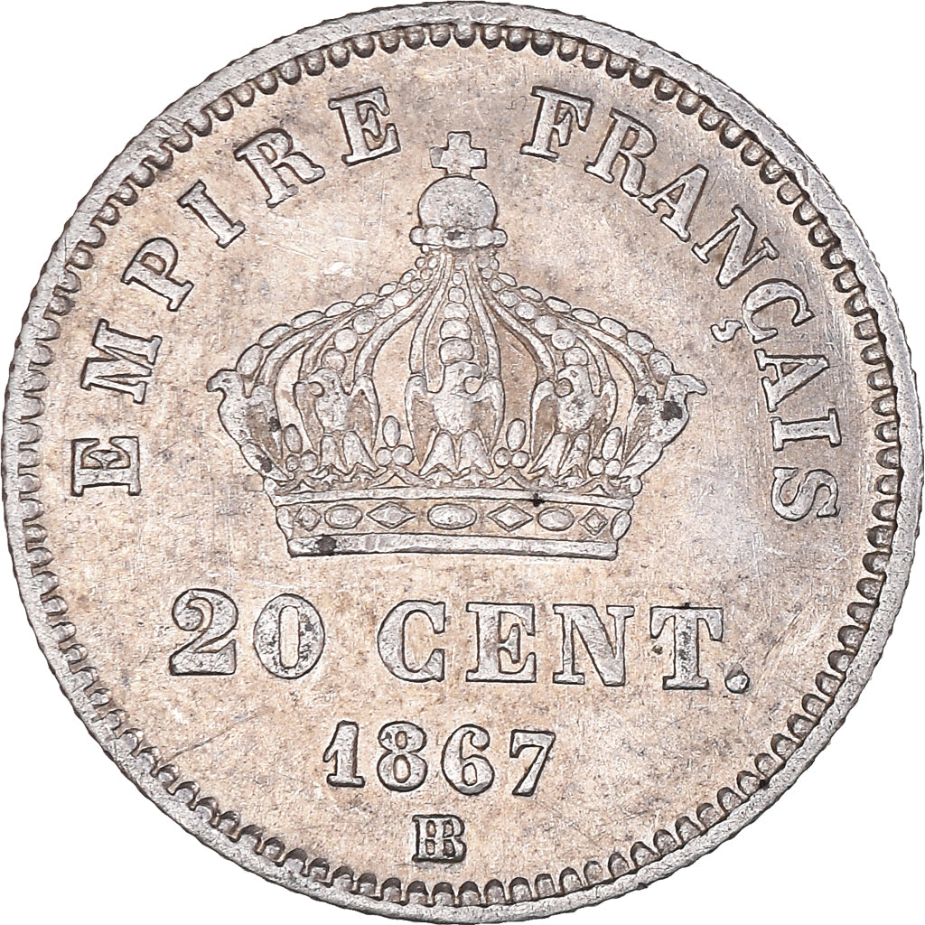 Coin, France, Napoleon III, Napoléon III, 20 Centimes, 1867, Strasbourg