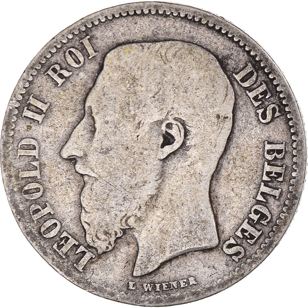 Moneta, Belgia, Leopold II, 50 Centimes, 1898, Brussels, VF(20-25), Srebro
