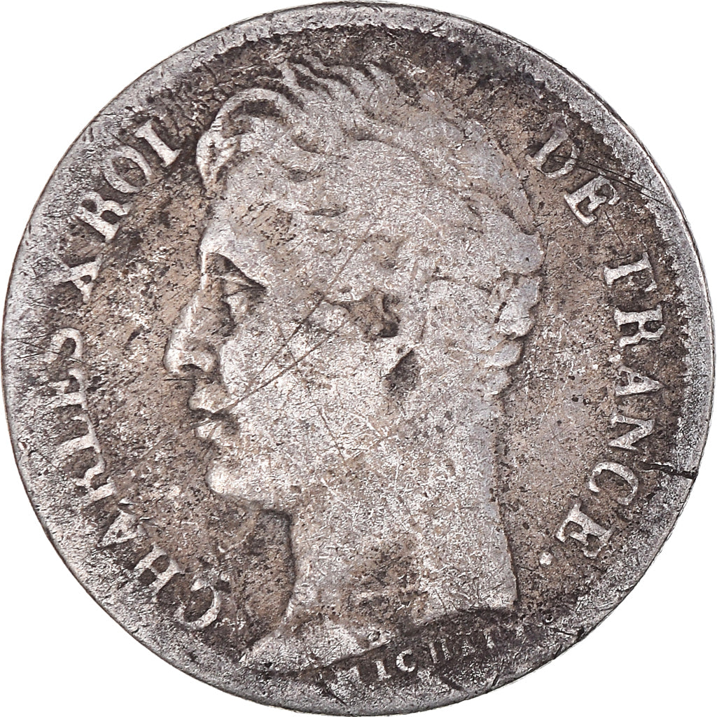 Moneda, Francia, Charles X, 1/2 Franc, 1828, Paris, BC+, Plata, KM:723.1