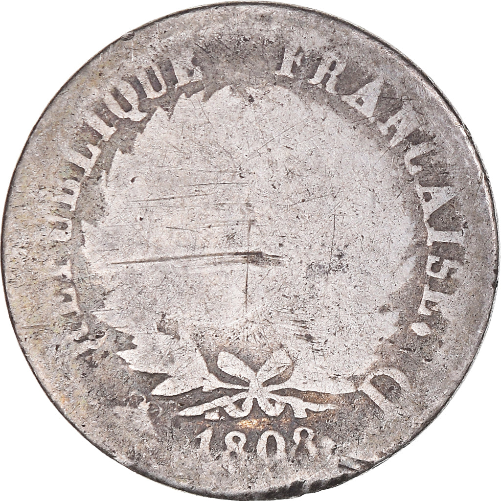 Coin, France, Napoléon I, 1/2 Franc, 1808, Lyon, VF(20-25), Silver, KM:680.4