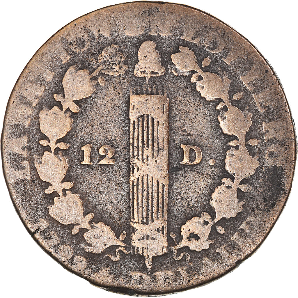 Coin, France, 12 deniers françois, 12 Deniers, 1792⸱4, Paris, VF(20-25)