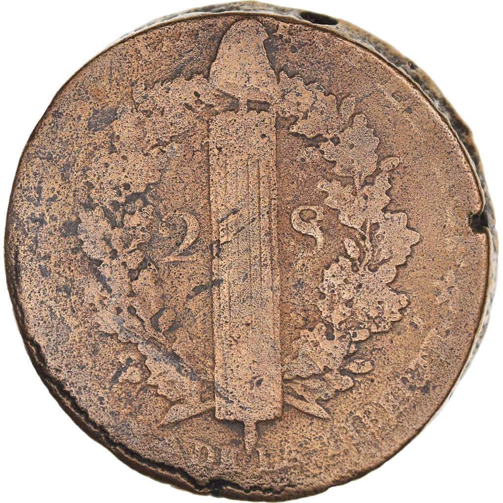 Coin, France, 2 sols français, 2 Sols, 1792, Strasbourg, VF(20-25), Bronze
