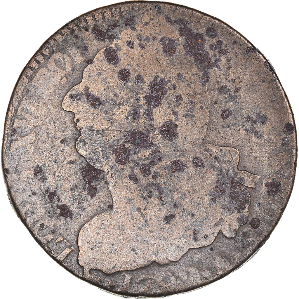 Coin, France, 2 sols françois, 2 Sols, 1792, Paris, F(12-15), Bronze, KM:603.1