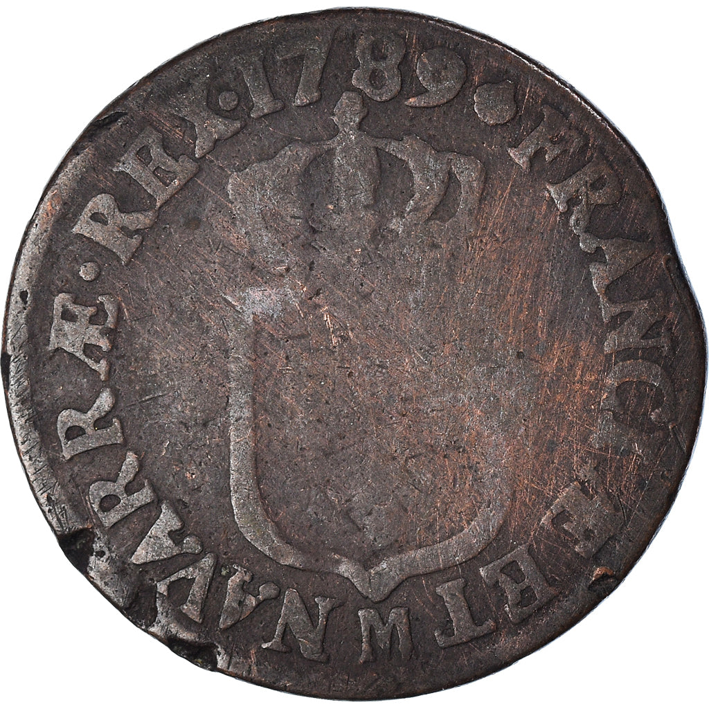 Monnaie, France, Louis XVI, 1/2 Sol ou 1/2 sou, 1/2 Sol, 1789, Toulouse, TB