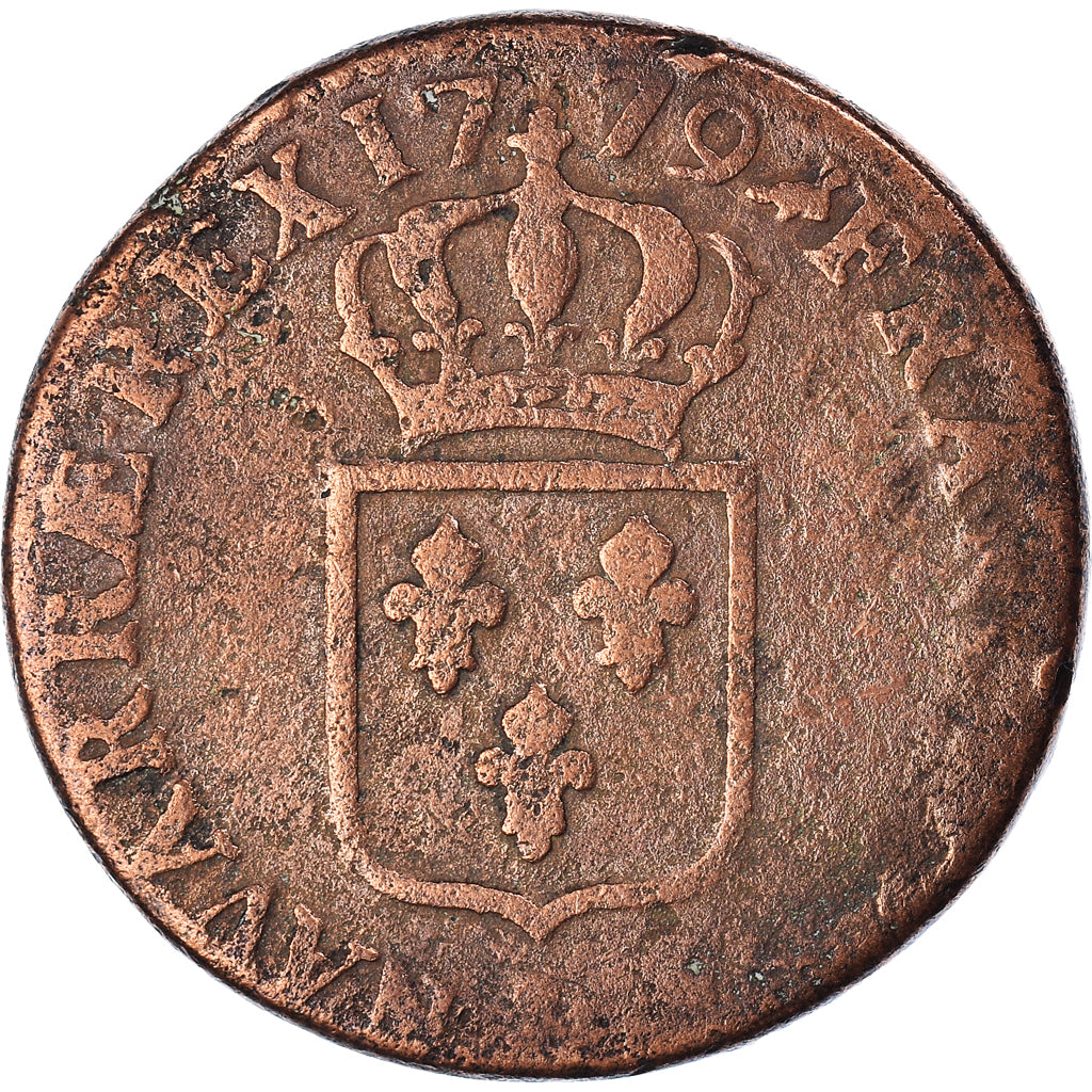 Monnaie, France, Louis XVI, Sol ou sou, Sol, 1779, Aix, TB+, Cuivre