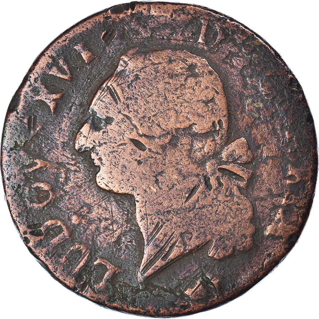 Coin, France, Sol, 1791, VF(20-25), Copper, Gadoury:350