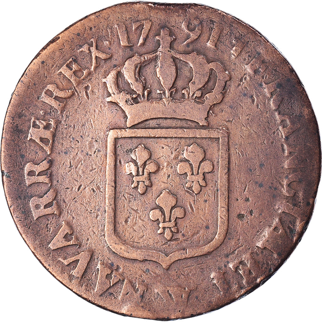 Coin, France, Louis XVI, Sol ou sou, Sol, 1791, Lille, VF(30-35), Copper