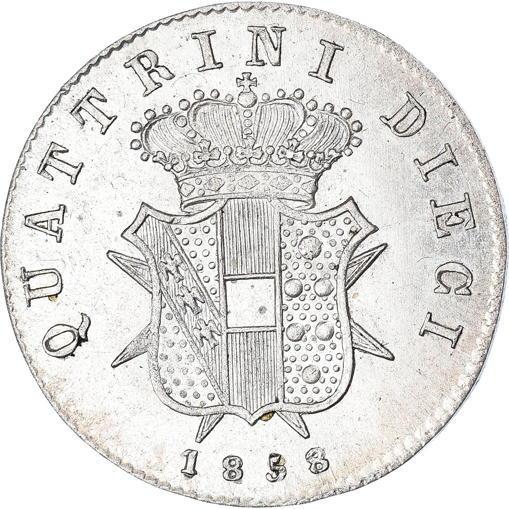 Coin, ITALIAN STATES, TUSCANY, Leopold II, Dieci (10) Quattrini, 1858, Florence