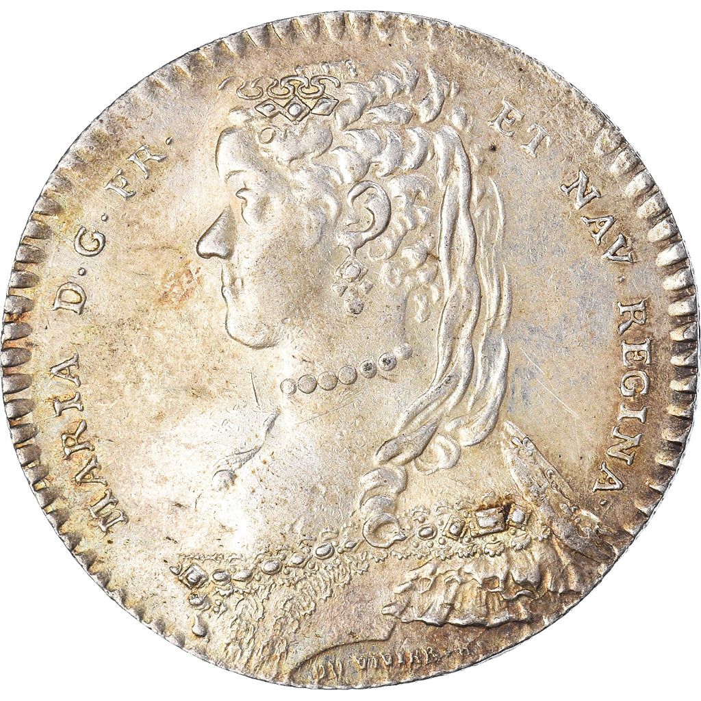 Francia, ficha, Royal, Maison de la Reine, Marie Lesczinska, 1757, BB+, Argento