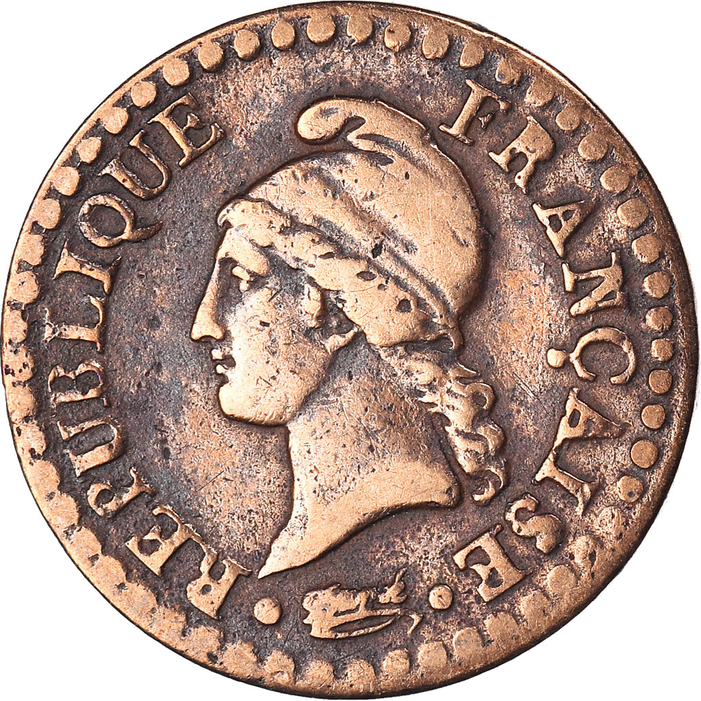Münze, Frankreich, Dupré, Centime, AN 7, Paris, S+, Bronze, KM:646, Gadoury:76