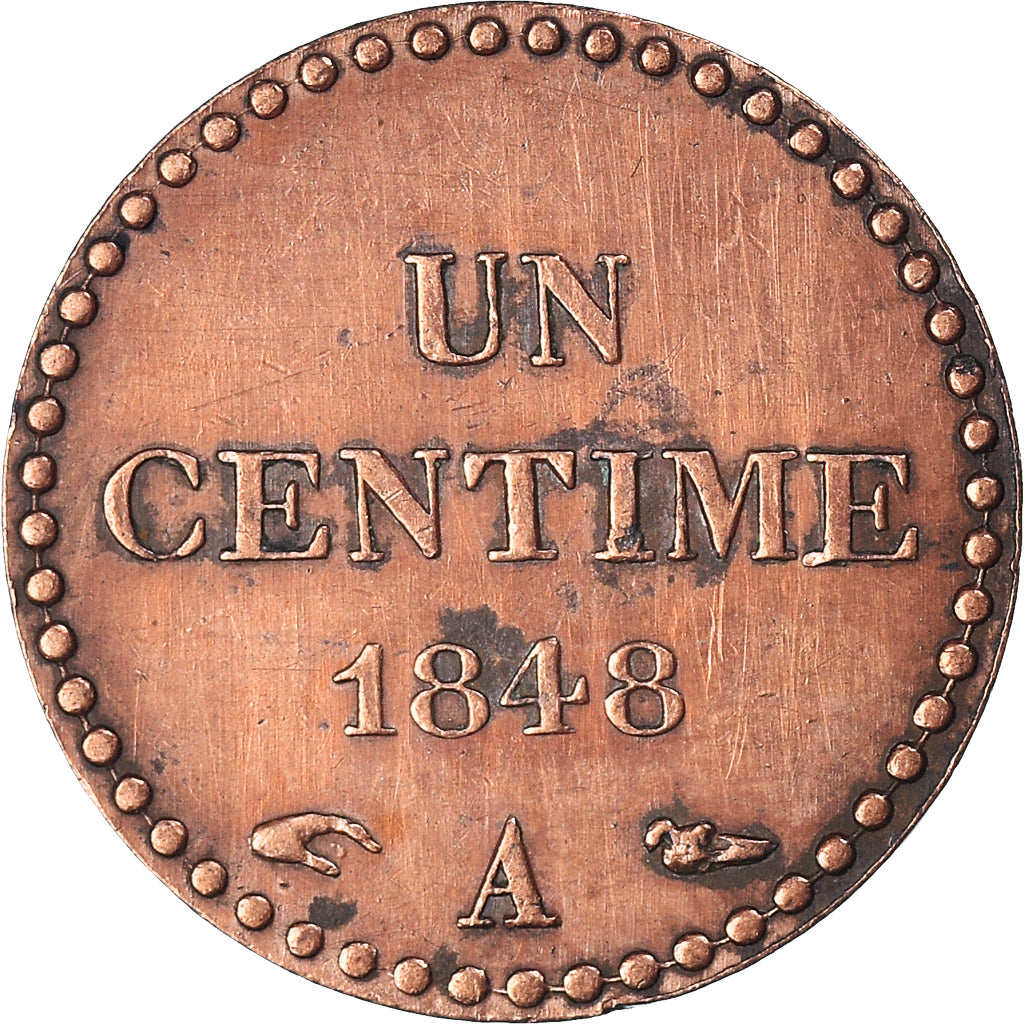 Coin, France, Dupré, Centime, 1848, Paris, EF(40-45), Bronze, KM:754