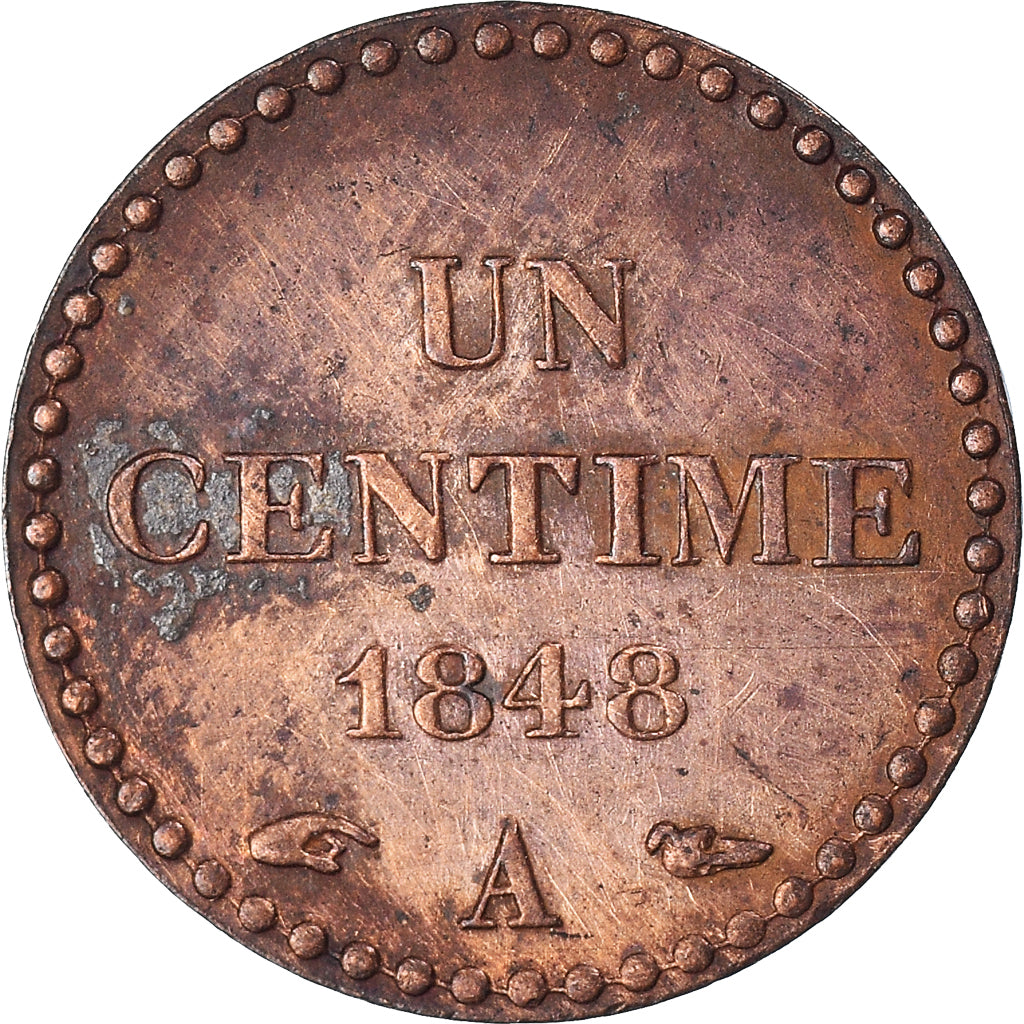 Münze, Frankreich, Dupré, Centime, 1848, Paris, SS+, Bronze, KM:754