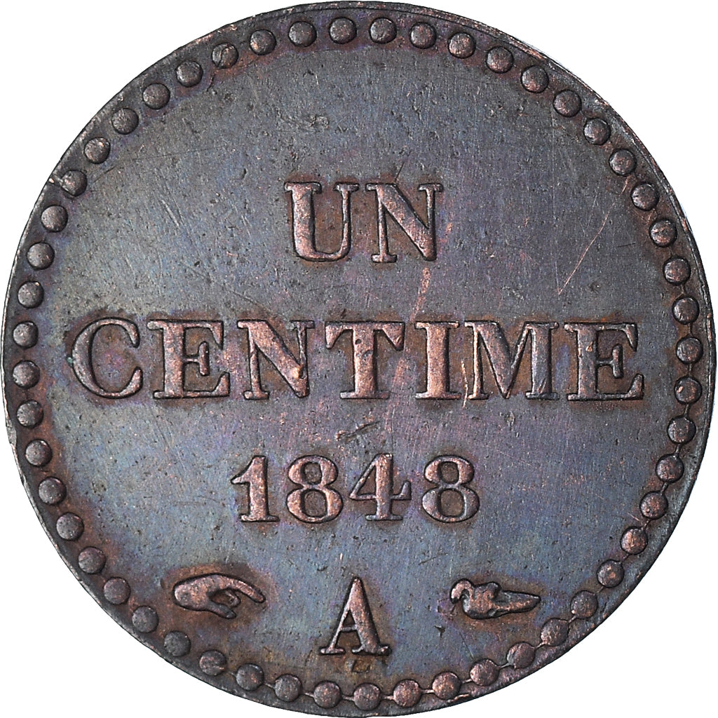 Münze, Frankreich, Dupré, Centime, 1848, Paris, SS+, Bronze, KM:754