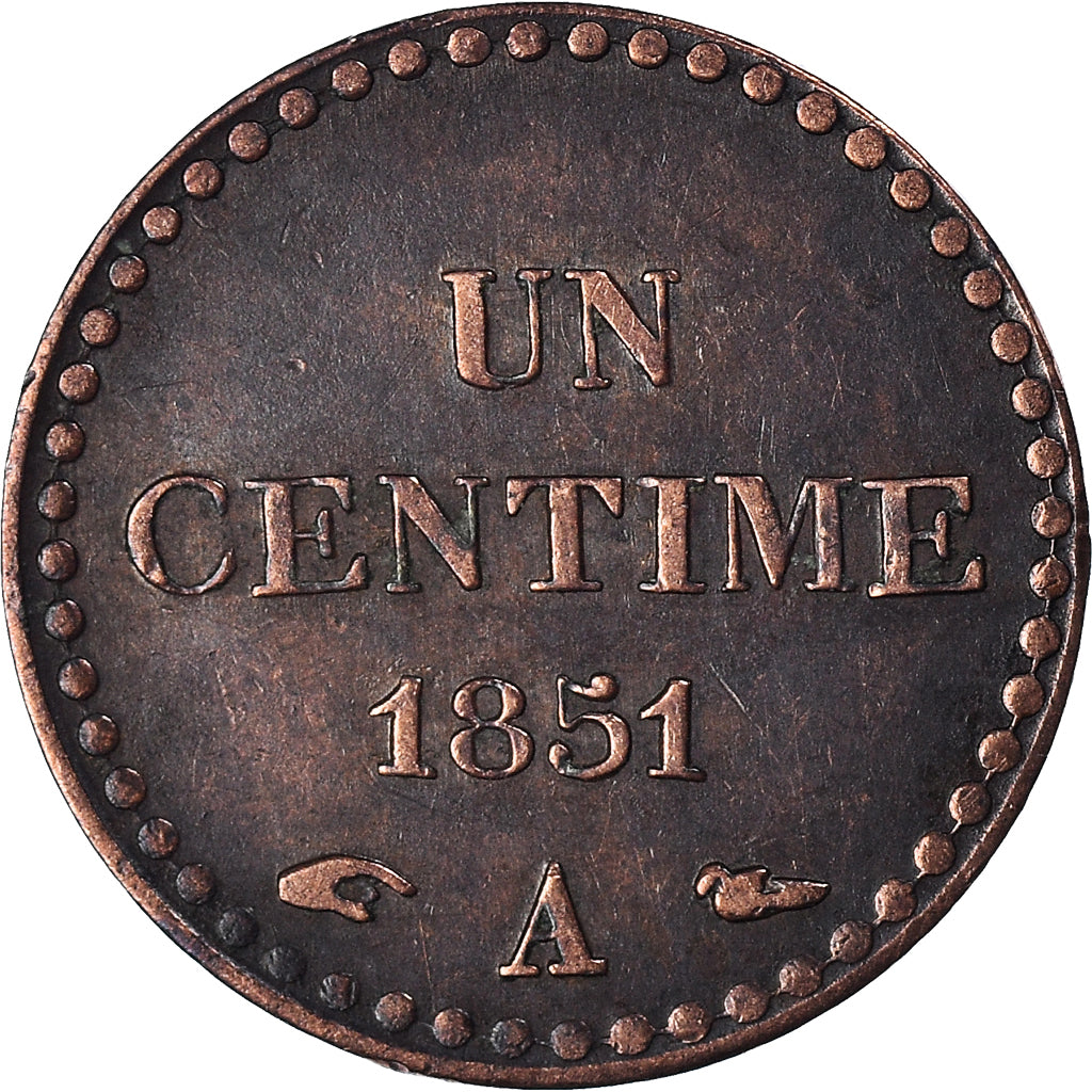 Coin, France, Dupré, Centime, 1851, Paris, EF(40-45), Bronze, KM:754