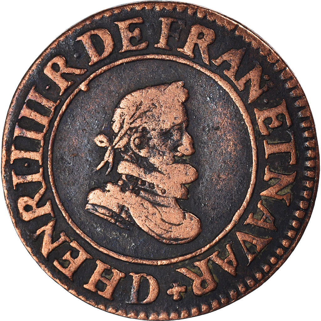 Coin, France, Double Tournois, 1607, Paris, VF(30-35), Bronze, KM:754, CGKL:202A