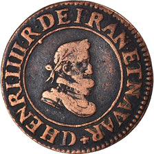 Coin, France, Double Tournois, 1607, Paris, VF(30-35), Bronze, KM:754, CGKL:202A
