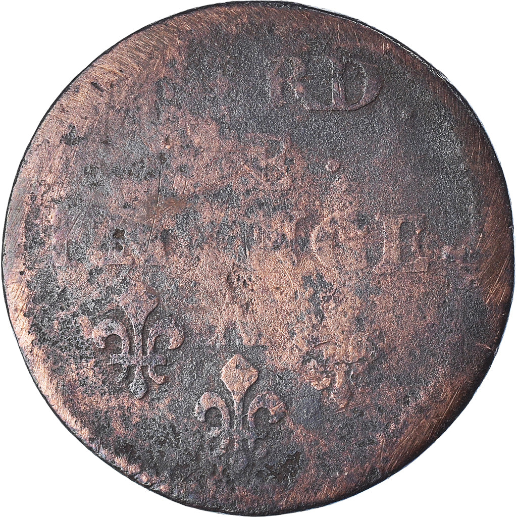 Coin, France, Louis XIV, Liard de France au buste juvénile, deuxième type