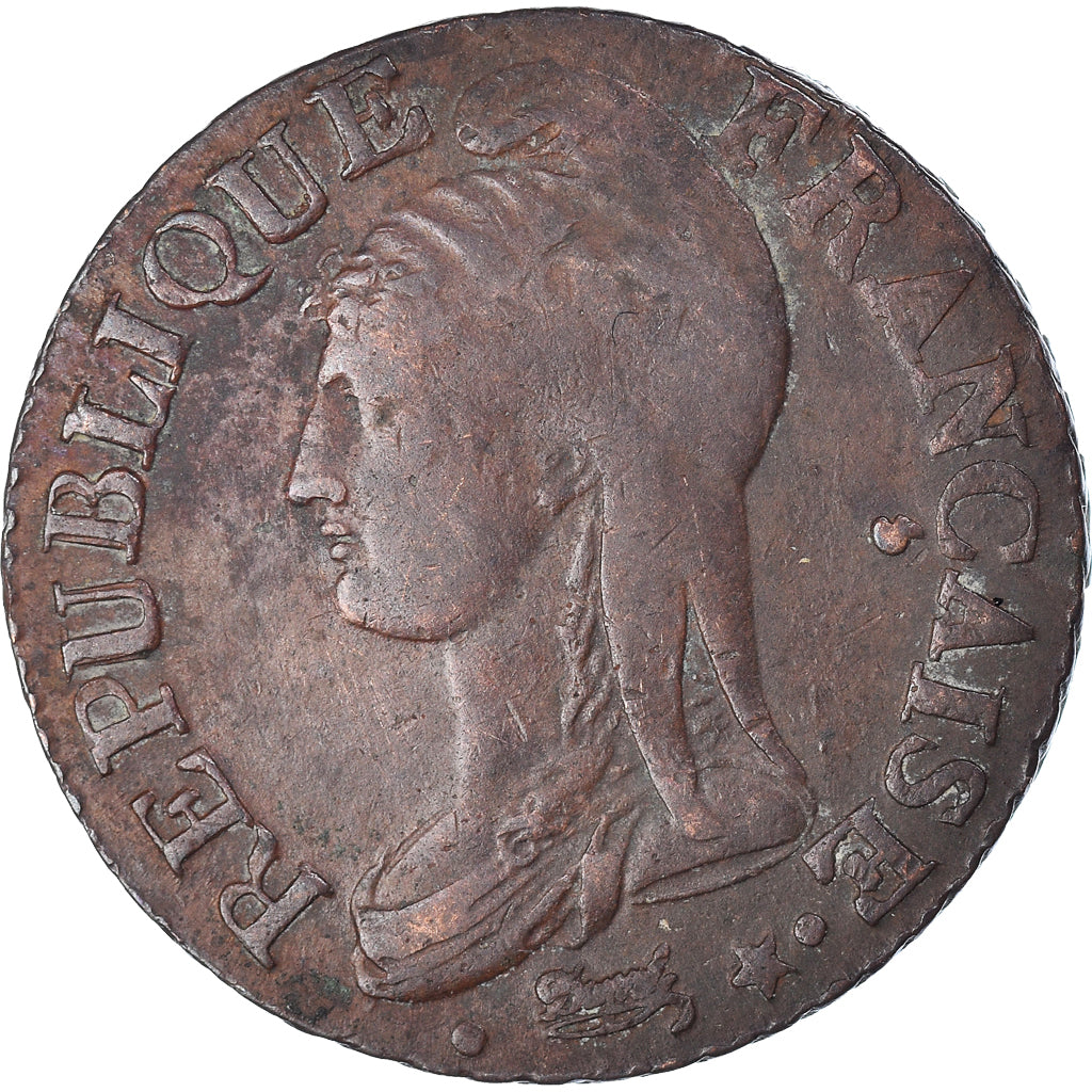Coin, France, Dupré, 5 Centimes, AN 7, Paris, EF(40-45), Bronze, KM:640.1