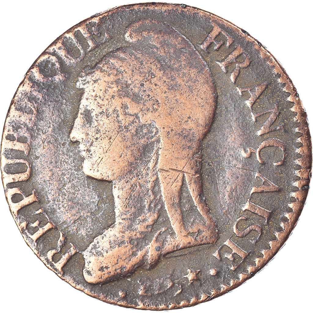 Moneda, Francia, Dupré, 5 Centimes, AN 8, Strasbourg, BC+, Bronce, KM:640.4