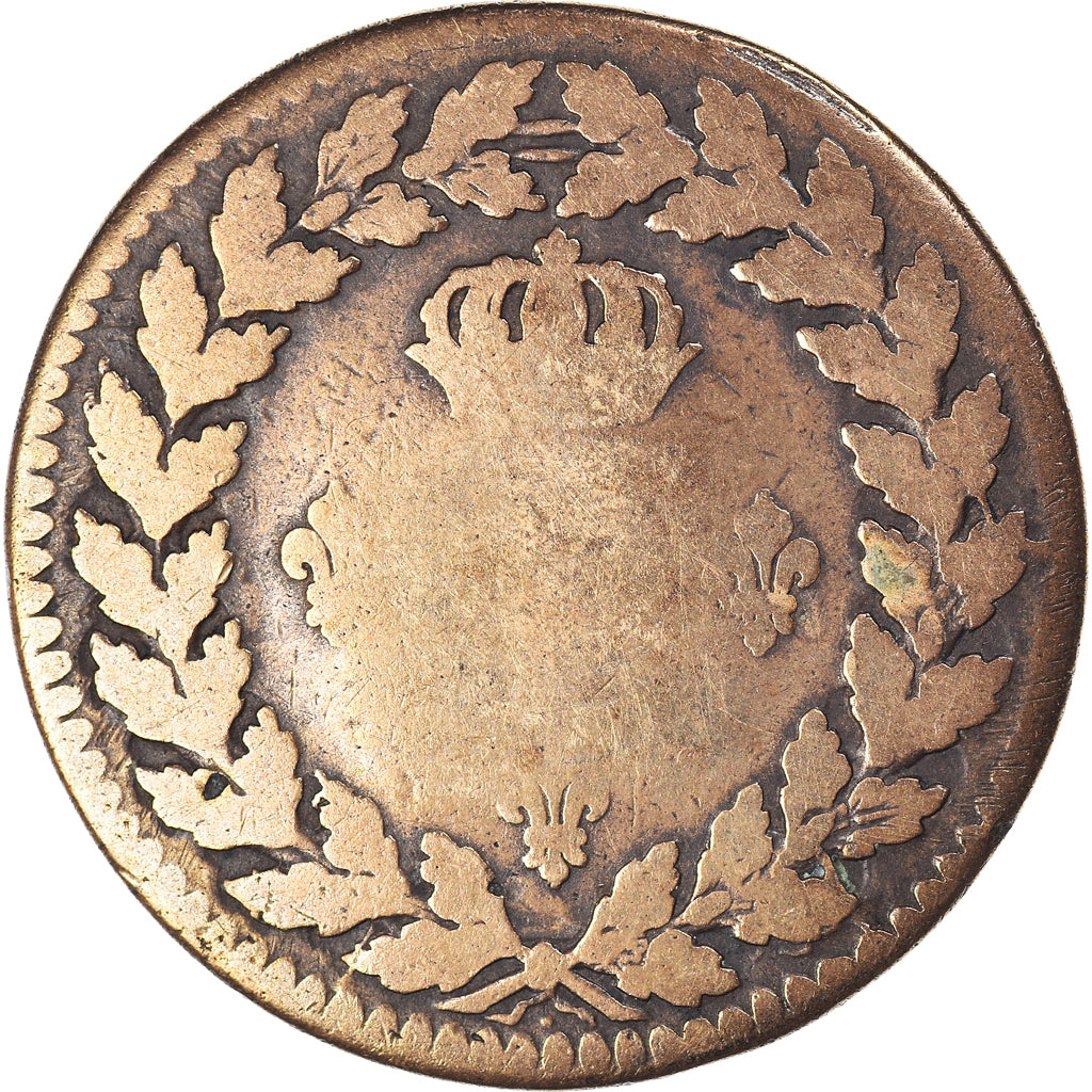 Munten, Frankrijk, Louis XVIII, Decime, 1815, Strasbourg, ZG+, Bronzen