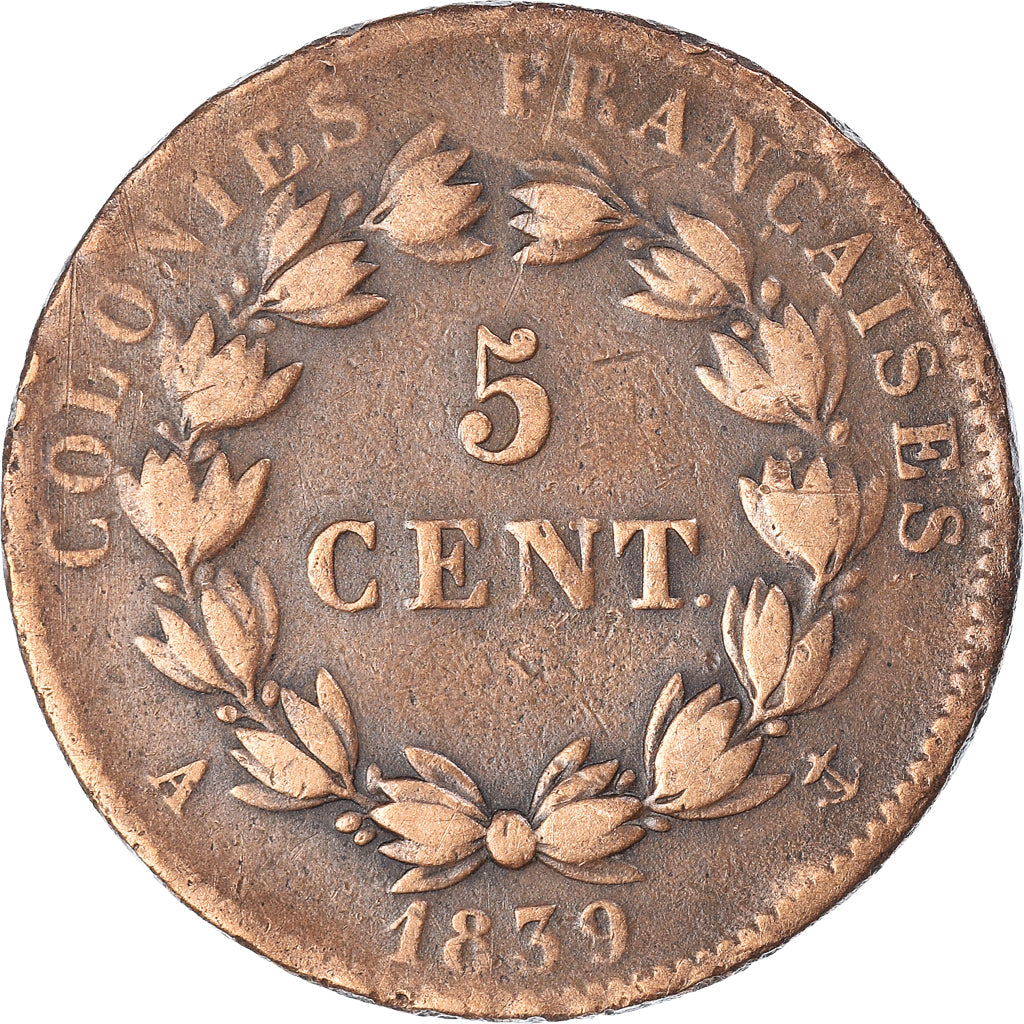 Münze, Französische Kolonien, Louis - Philippe, 5 Centimes, 1839, Paris, S+