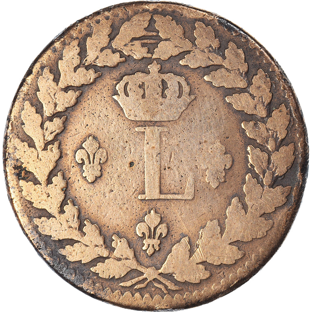 Moneta, Francja, Louis XVIII, Decime, 1815, Strasbourg, VF(20-25), Brązowy