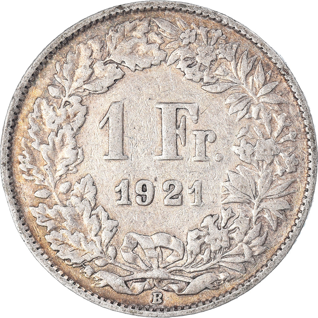 Coin, Switzerland, Franc, 1921, Bern, VF(30-35), Silver, KM:24