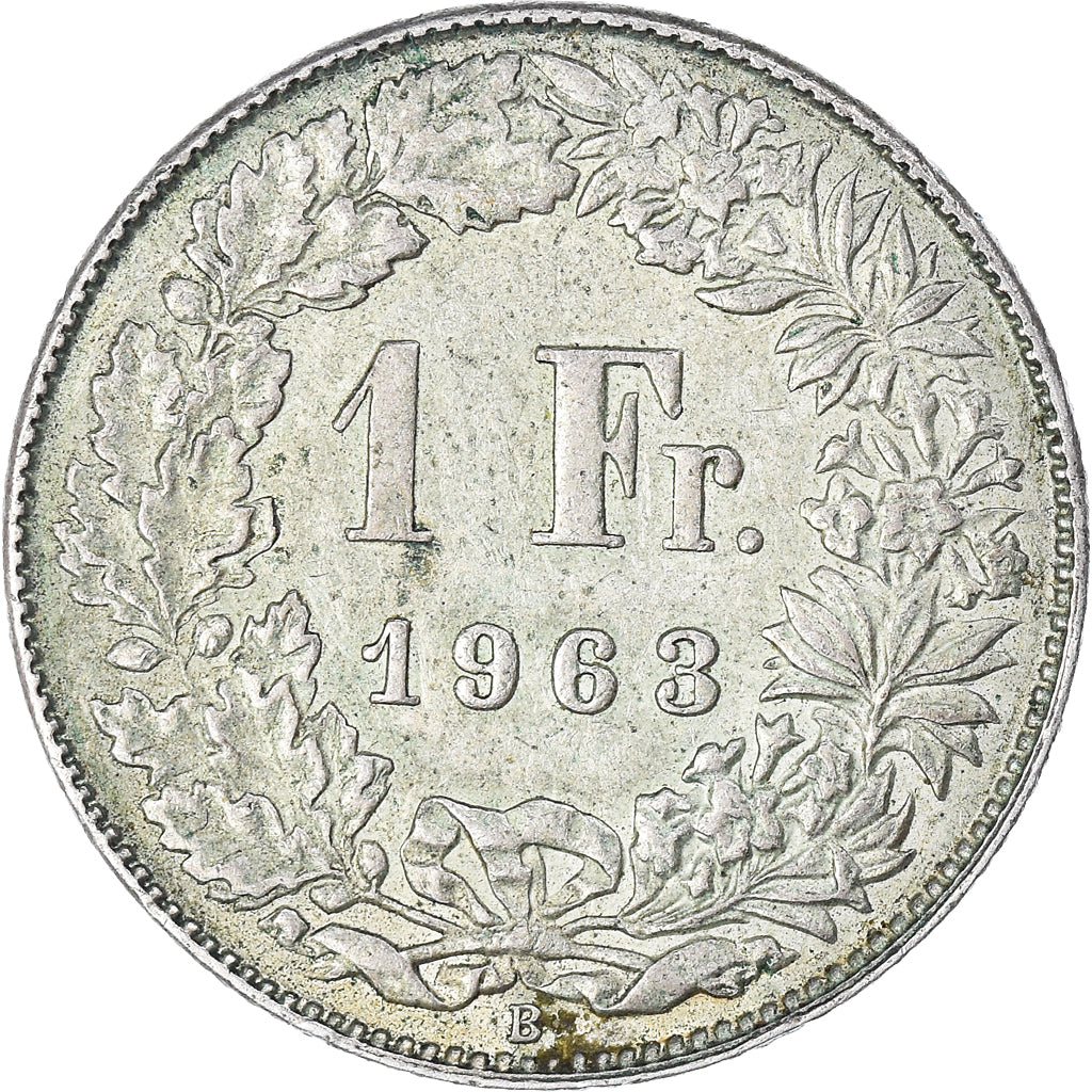 Moeda, Suíça, Franc, 1963, Bern, EF(40-45), Prata, KM:24