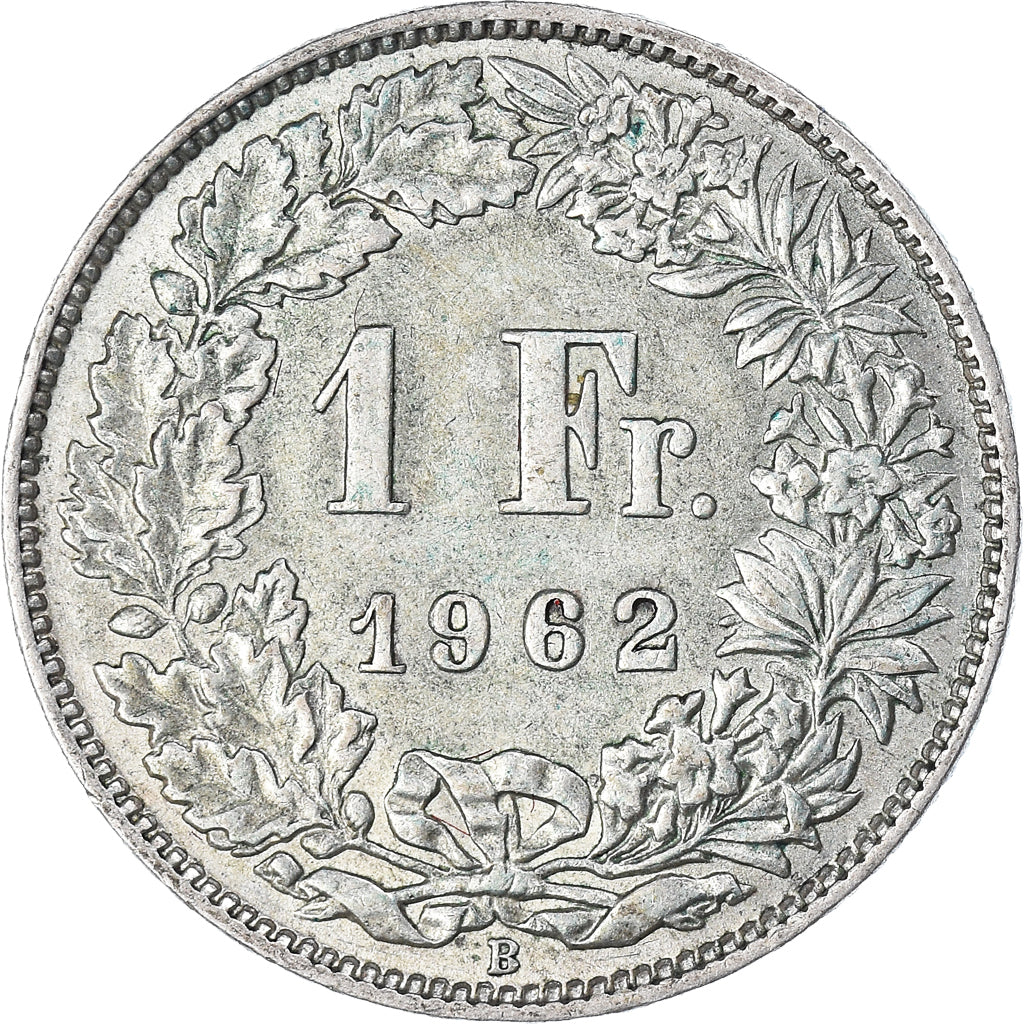 Moneta, Szwajcaria, Franc, 1962, Bern, AU(50-53), Srebro, KM:24