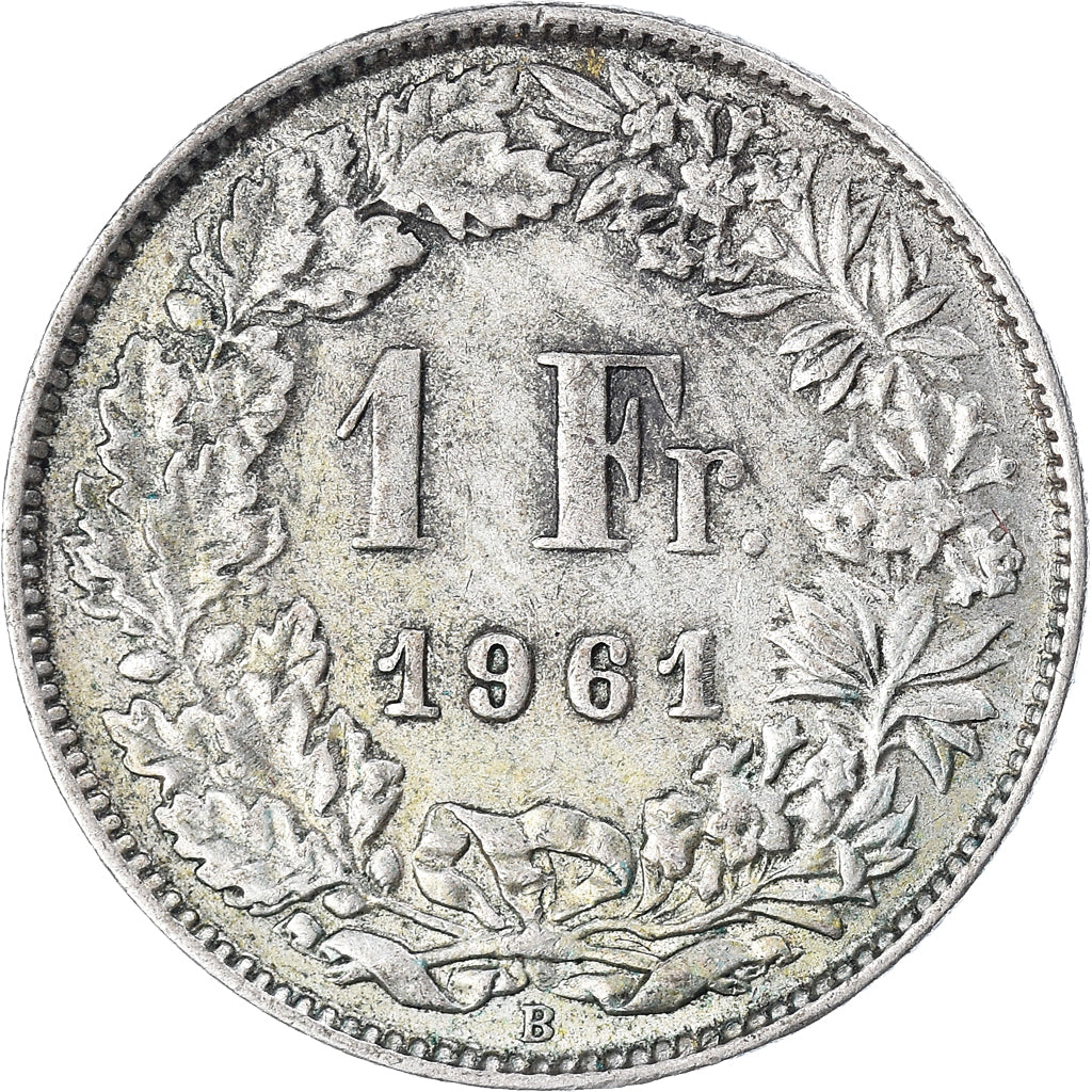 Coin, Switzerland, Franc, 1961, Bern, AU(50-53), Silver, KM:24