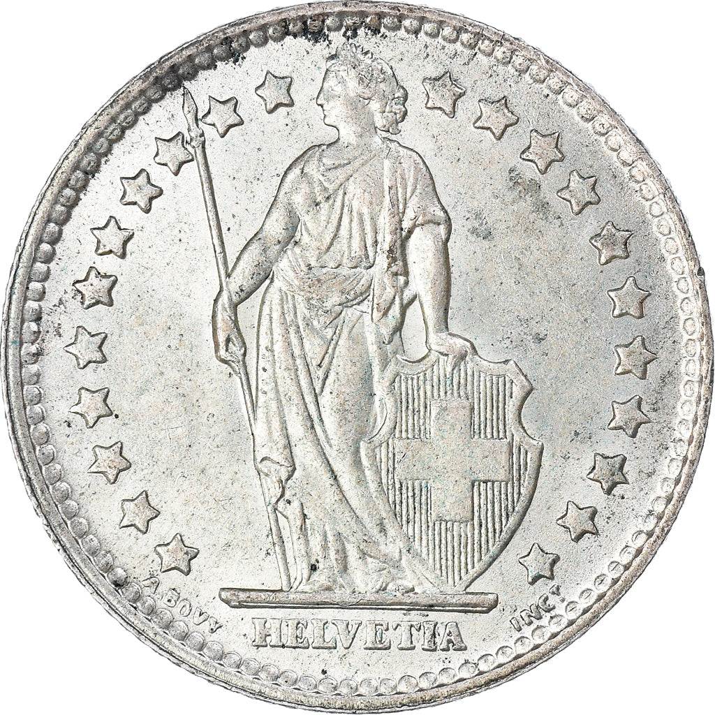 Moneta, Szwajcaria, Franc, 1956, Bern, AU(50-53), Srebro, KM:24