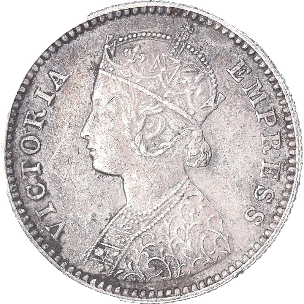Coin, INDIA-BRITISH, Victoria, 1/4 Rupee, 1882, Bombay, EF(40-45), Silver