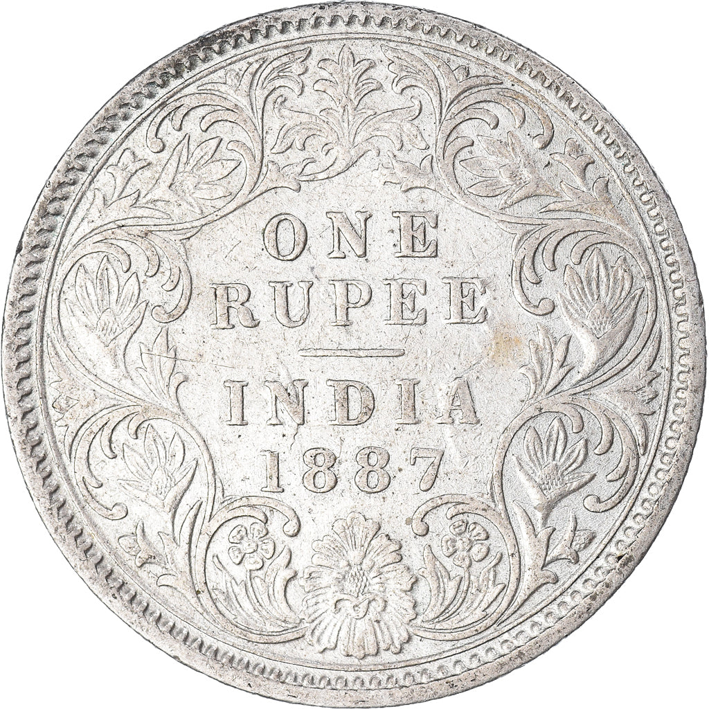 Monnaie, Inde britannique, Victoria, Rupee, 1887, Calcutta, TTB, Argent, KM:492