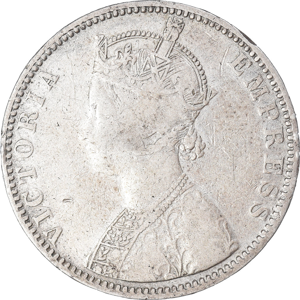 Moneda, INDIA BRITÁNICA, Victoria, Rupee, 1892, Bombay, BC+, Plata, KM:492