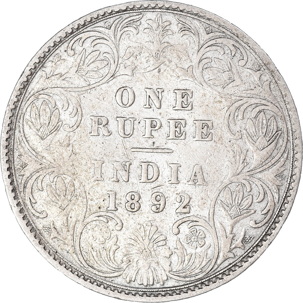 Moneda, INDIA BRITÁNICA, Victoria, Rupee, 1892, Bombay, BC+, Plata, KM:492
