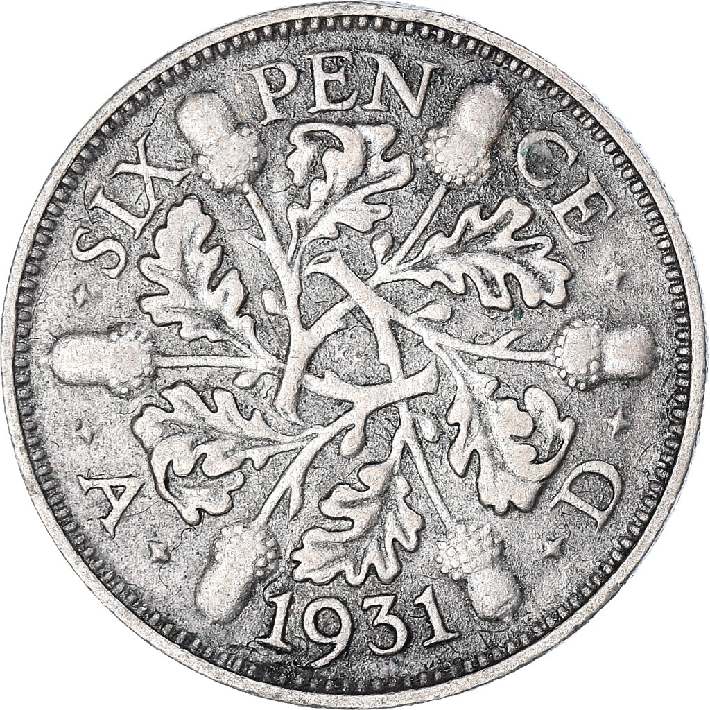 Coin, Great Britain, George V, 6 Pence, 1931, British Royal Mint, VF(30-35)