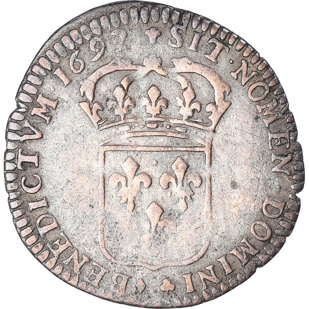 Moneta, Francia, Louis XIV, Quinzain aux 8 L, 1692, La Rochelle, BB, Biglione